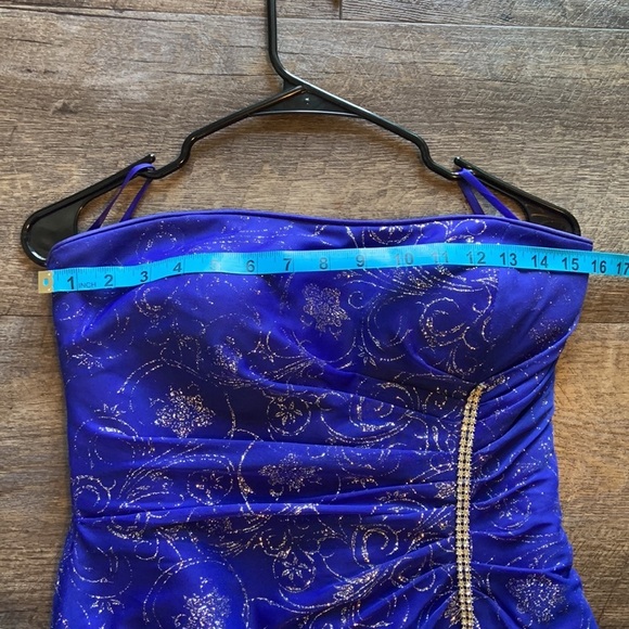 Reign On Blue Glitter Rhinestone Formal Dress - Picture 11 of 15